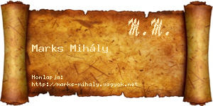 Marks Mihály névjegykártya